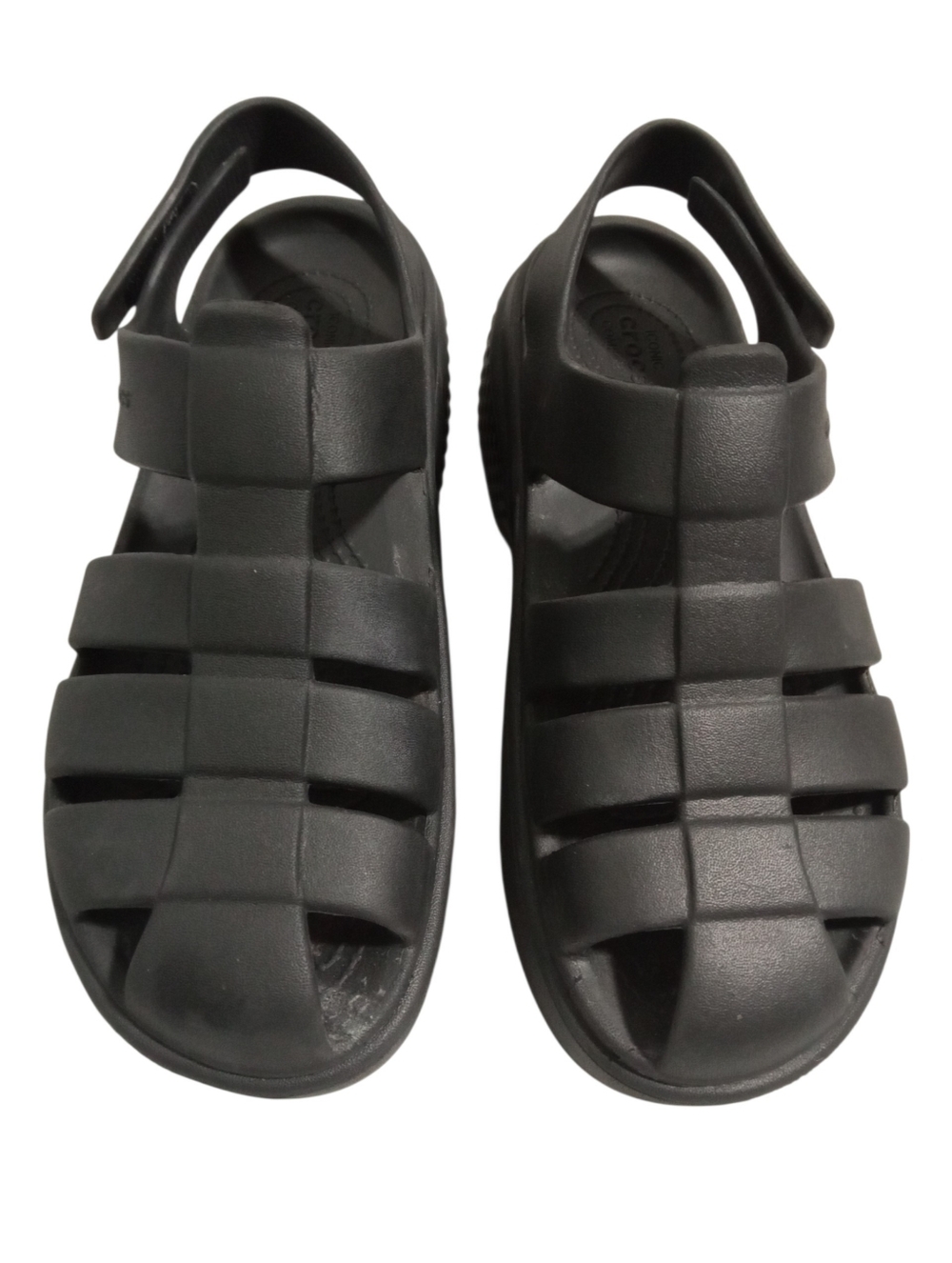 Crocs Stomp Fisherman Sandals Black Platform Chunky Comfort Sz M(7) W(9) - Picture 2 of 6